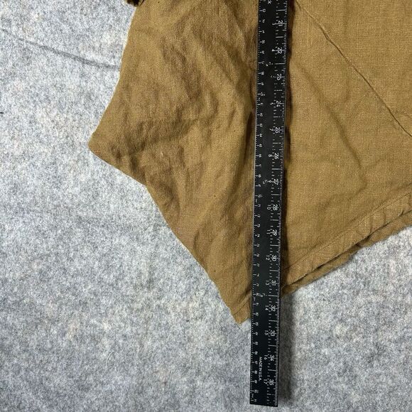 Bryn Walker Nadia Tunic Top Womens Small Linen Asymmetrical Hem Brown Lagenlook - Picture 8 of 9